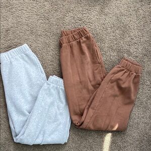 Juniors/womens J. Galt Brown and Gray Jogger SweatPants, one size (set of 2)